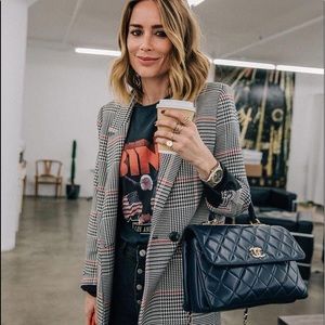 Anine Bing Madeline Glen Check Blazer Medium